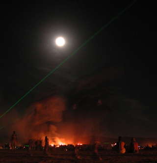 Full Moon over the Playa - 2001, Burning Man photo