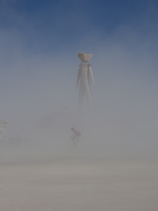 Dust Storm at the Man - 2015, Burning Man photo